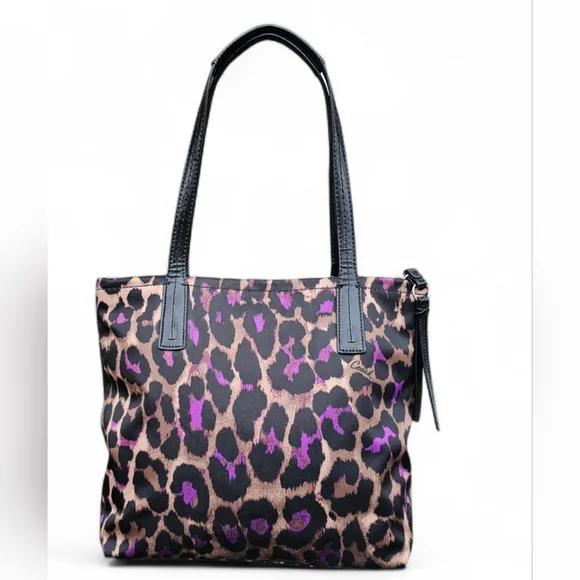 Coach Tote with Black and Purlpe - Picture 2 of 7